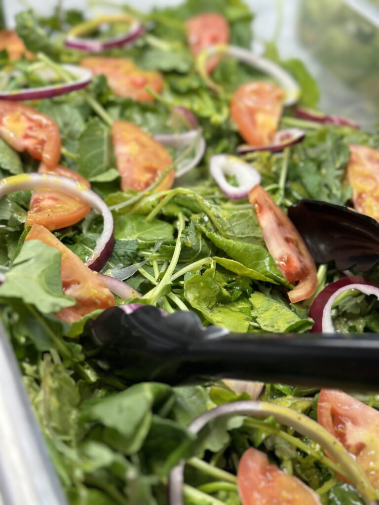 Fresh salad with lettuce and tomatoes